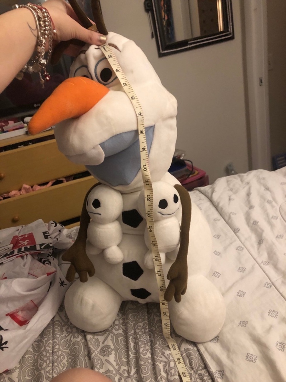 Olaf Plush Toy with Carrot Nose - White, Orange, Brown